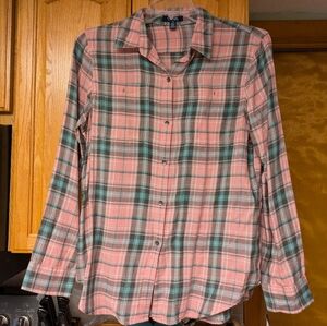 NWT Chaps Pink Flannel LS size L